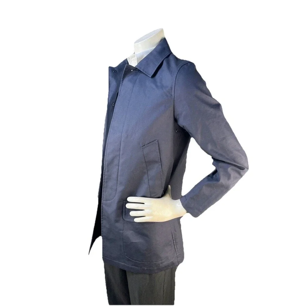 J.Crew Ludlow Men's XS Navy Water-Repellent Bonded Cotton Car Coat HO16 E8564